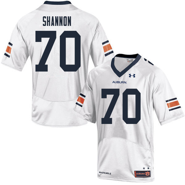 Auburn Tigers Men's David Shannon #70 White Under Armour Stitched College 2020 NCAA Authentic Football Jersey OHL1074US